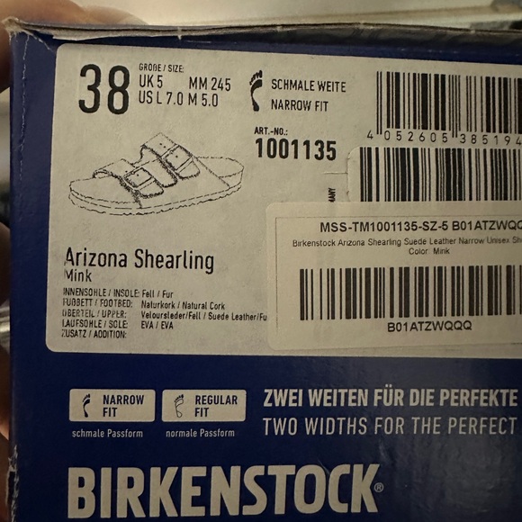 Birkenstock Women's Arizona Shearling Sandals, Mink, Tan Womens size 8 - Picture 7 of 9